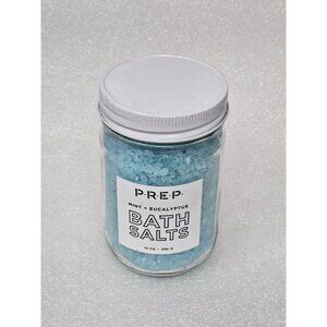 P.R.E.P. Mint & Eucalyptus Bath Salts 14 Oz Glass Jar Relaxation Soak Spa